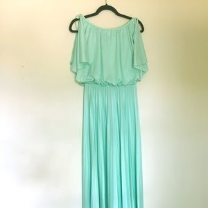 Vintage Mint Green "Goddess" Style Maxi Dress - S